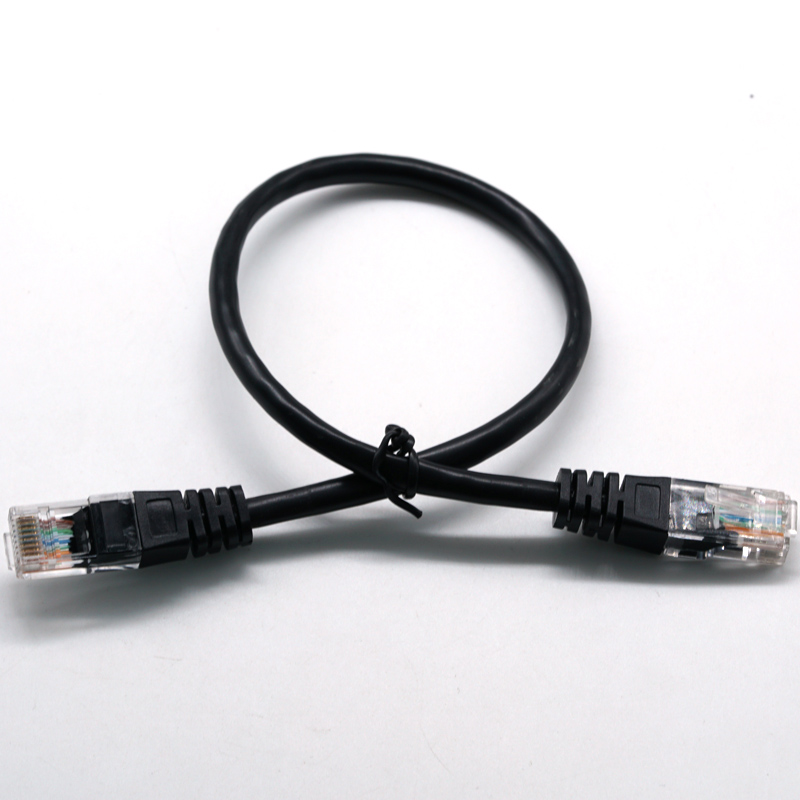 RJ45 8PIN мөлдір басы 24/26AWG қара Ethernet желілік кабель LAN кабелі электр сымы